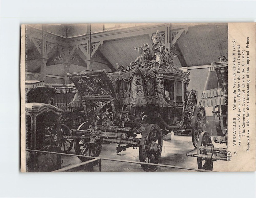 Postcard Coronation Coach of Charles X Versailles France