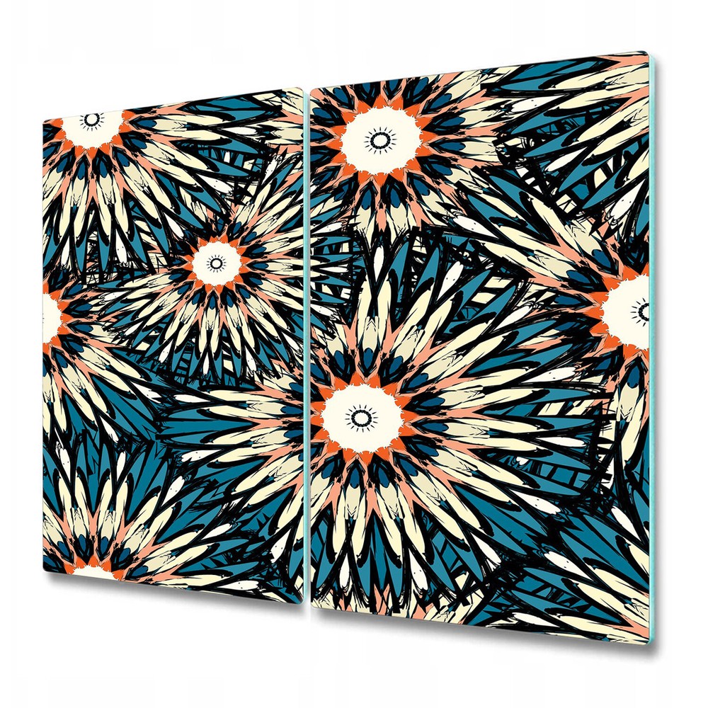 Tempered Glass Worktop Saver Beautiful Colour mandala vintage tribal 2x30x52