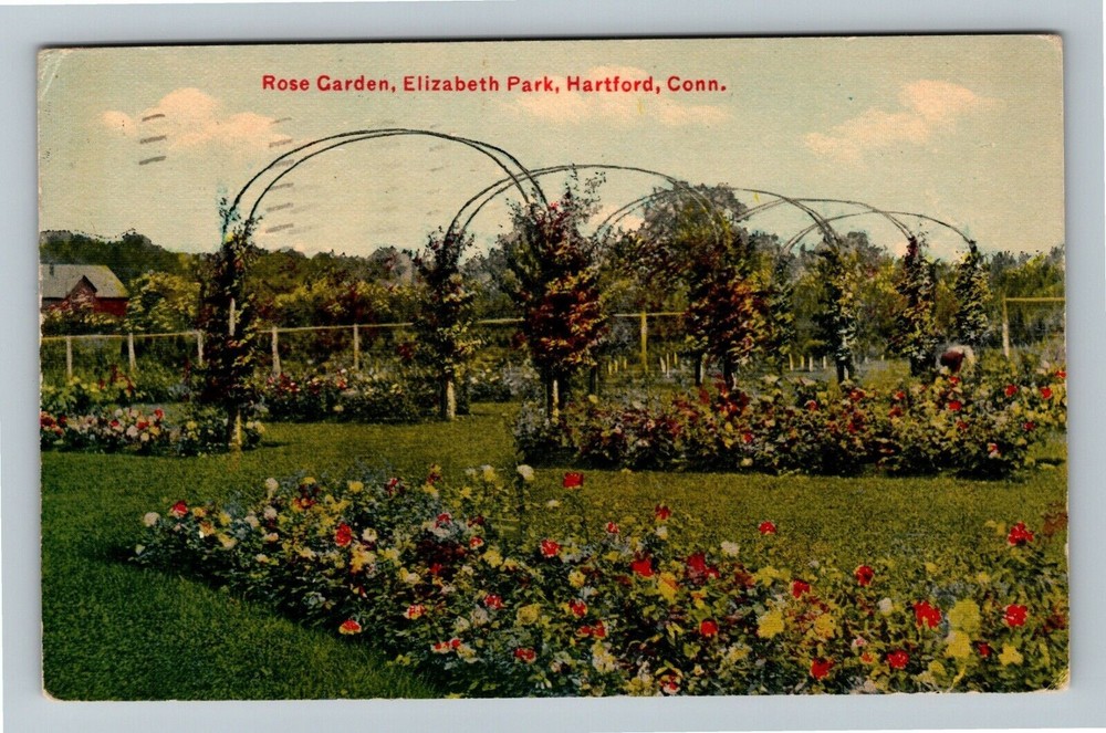 Hartford CT-Connecticut, Rose Garden, Elizabeth Park c1911 Vintage Postcard