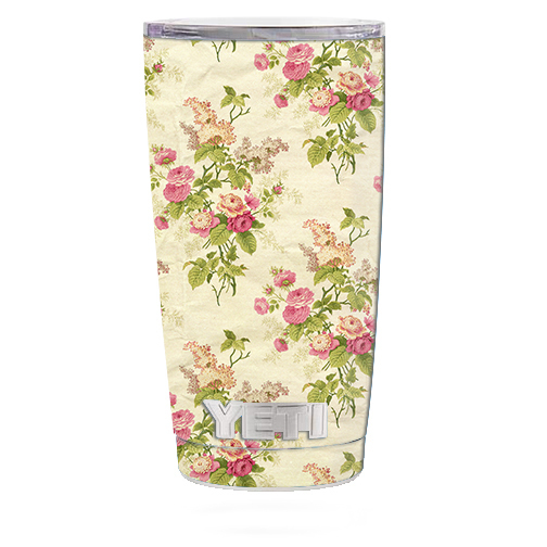 Skin Decal for Yeti 20 oz Rambler Tumbler Cup / Charming Flowers Trendy