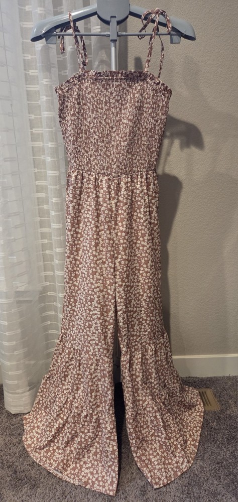 Unbranded Jumpsuit Romper Womens Med Sleeveless Wide Leg Baggy Flowy Long Pants