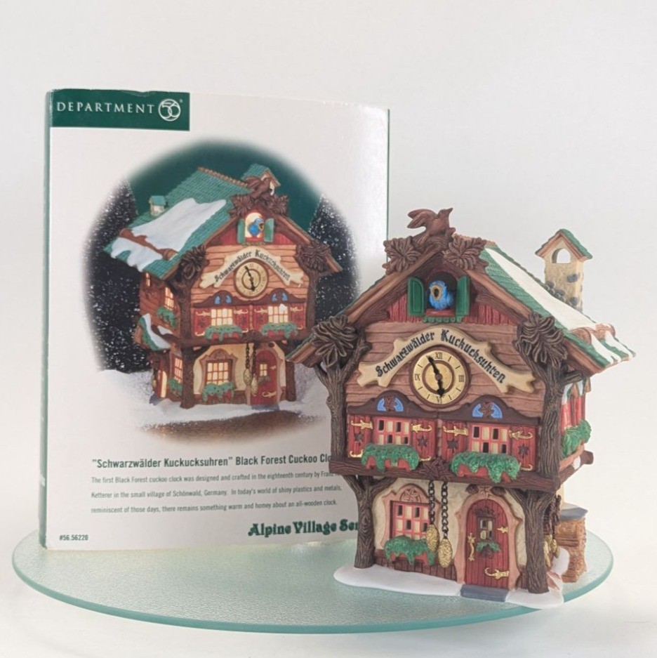 DEPT 56 Alpine Vill BLACK FOREST CUCKOO CLOCKS SCHWARZWALDER KUCKUCKSUHREN NIB