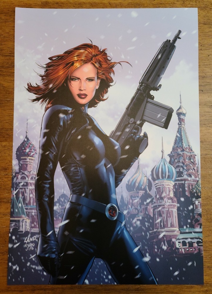 Black Widow Natasha Romanoff Marvel Comic Poster by Greg Land