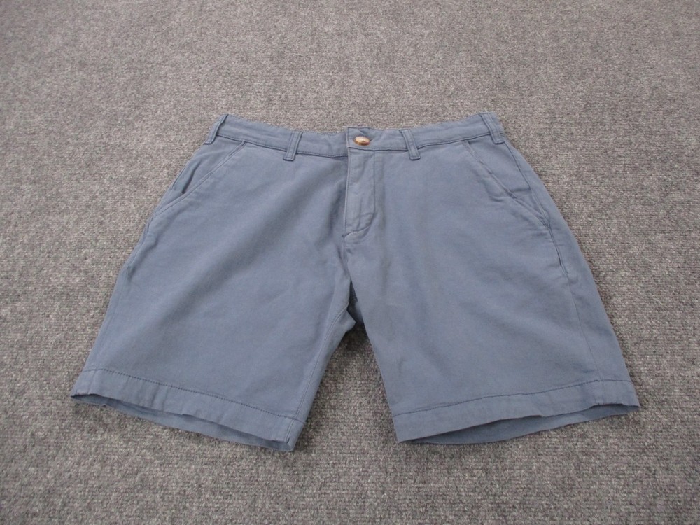 Marine Layer Shorts Mens 32 Blue Organic Cotton Classic Chino Casual Stretch