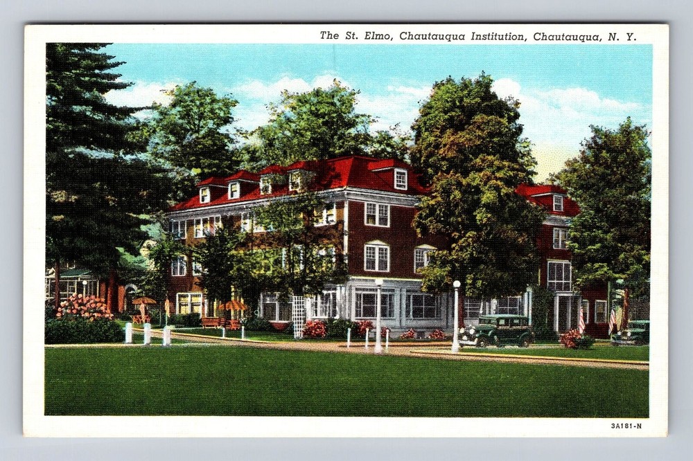Chautauqua NY-New York, the St Elmo, Chautauqua Institution, Vintage Postcard