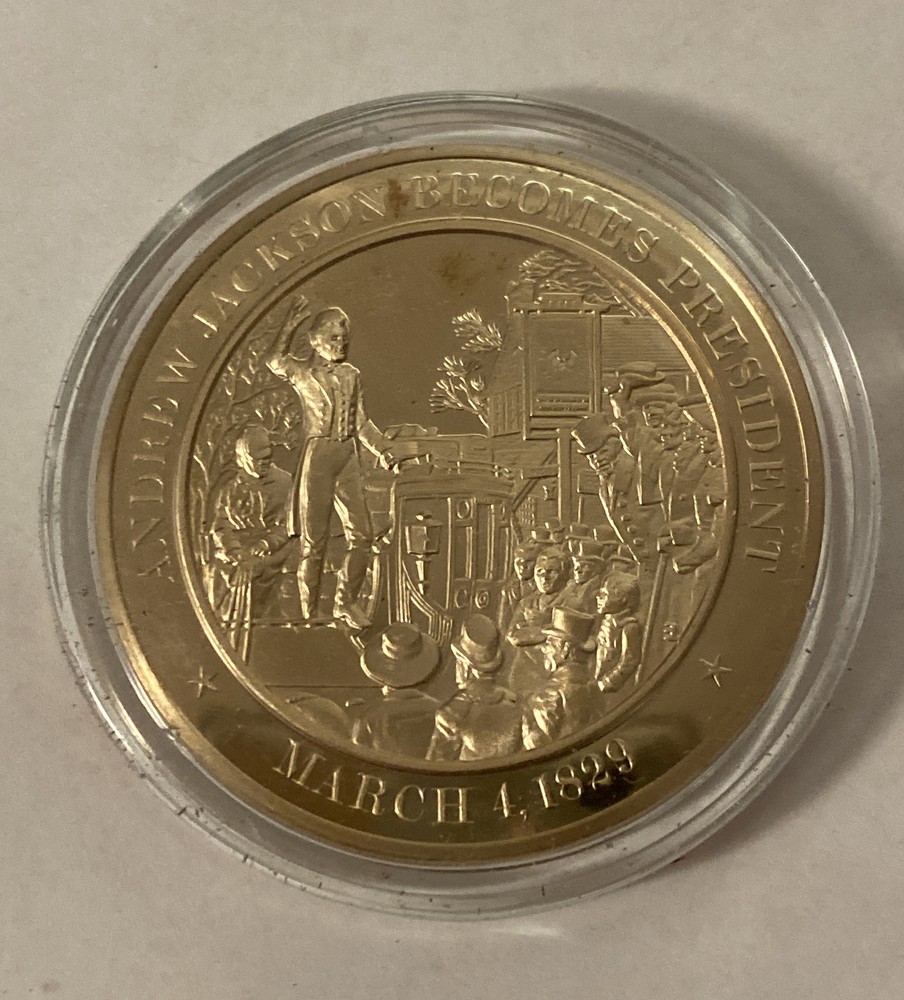 1829 Andrew Jackson Becomes President Franklin Mint Bronze Commemorative Coin