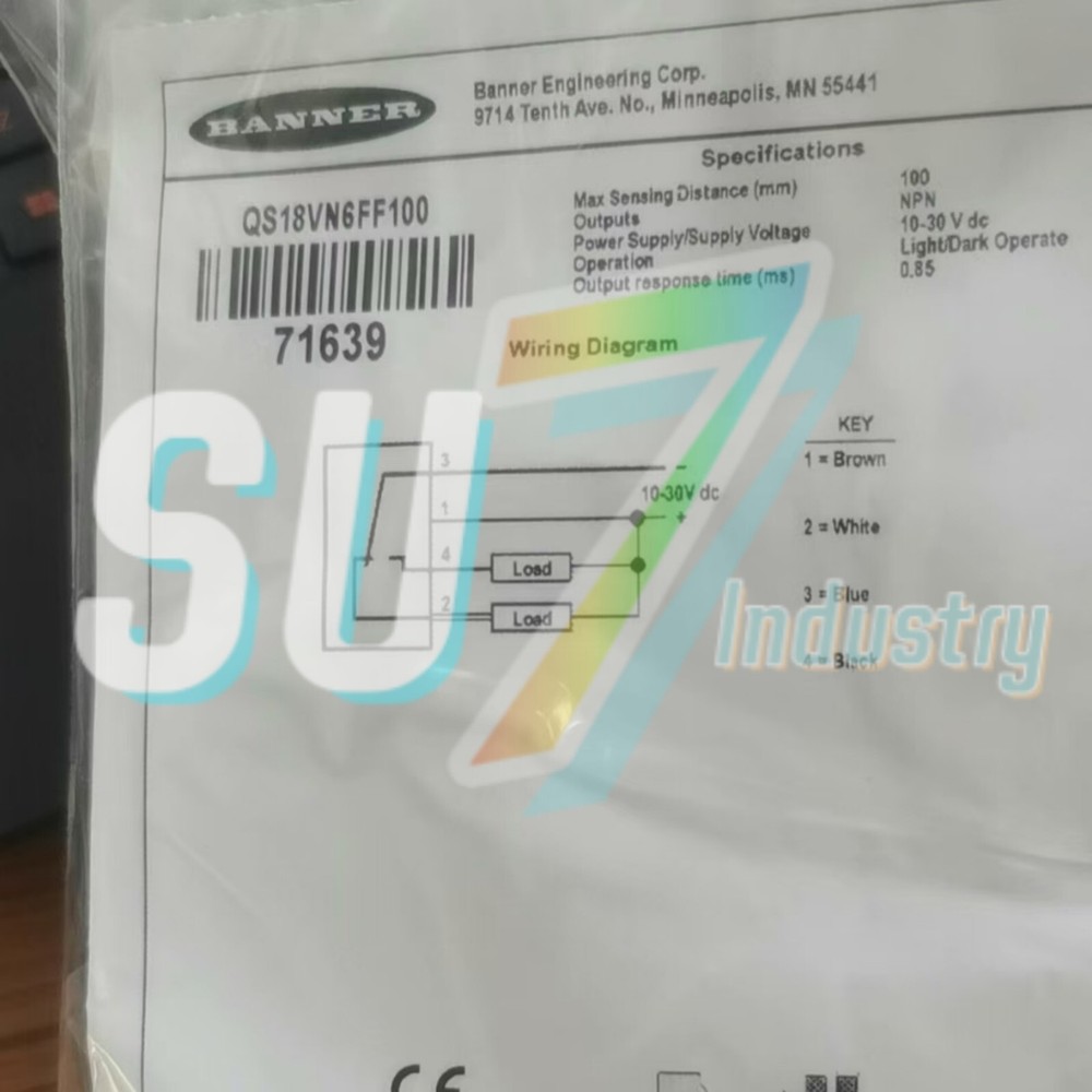 BANNER Photoelectric Sensor QS18VN6FF100# 1pcs  New  In Box