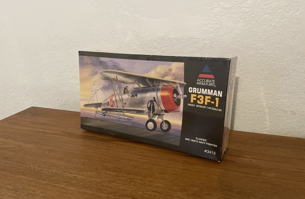 Accurate Miniatures 3413 Grumman F3f-1 US Navy Fighter Sealed Model Kit 1/48-image
