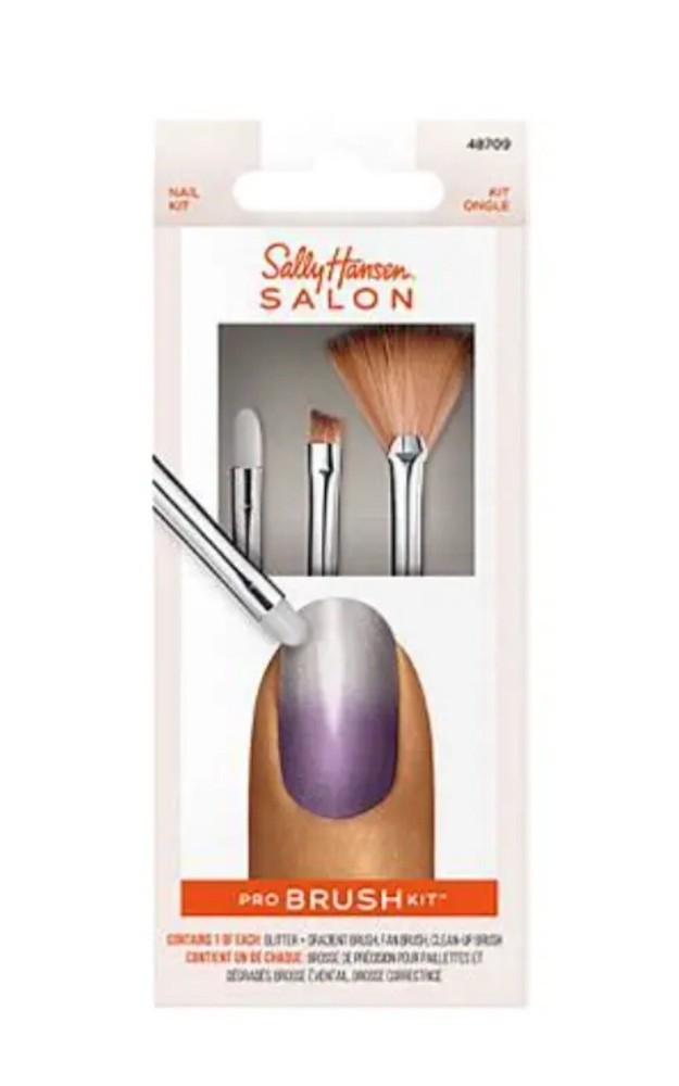 NEW Sally Hansen Nail Salon Pro Brush Kit - Nail Art Brush Set, Nail Tools