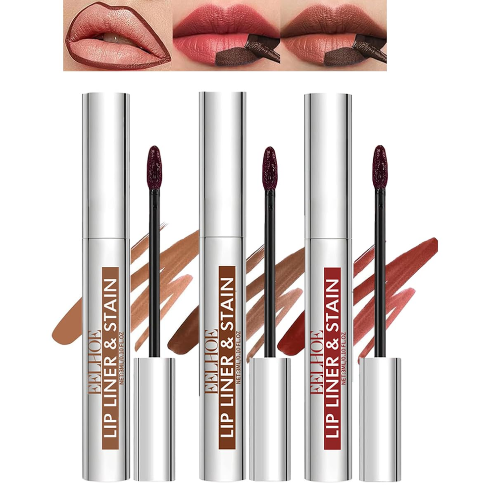 3 Pcs Peel off Lip Liner Set, Plump & Long Lasting Lip Stain Peel Off, Infused w