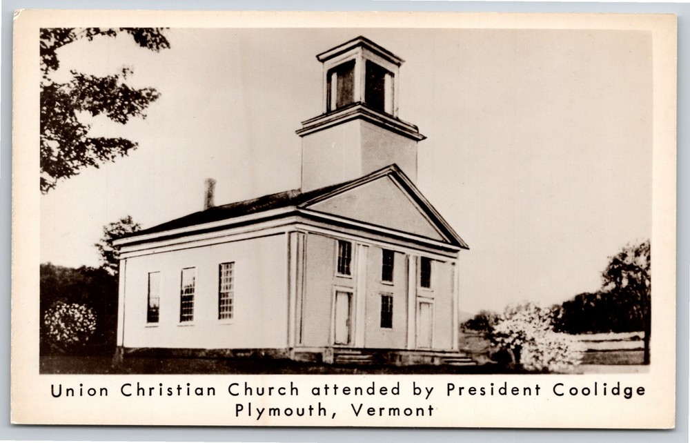 RPPC~Union Christian Church Plymouth Vermont~Real Photo Postcard