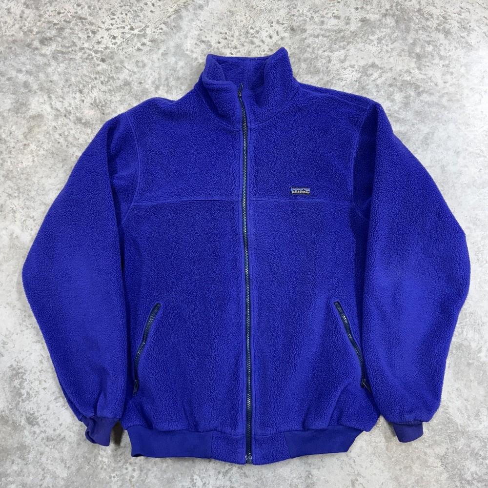 Vintage Patagonia Synchilla Fleece Jacket Mens 2XL Blue Full Zip Made USA 90s