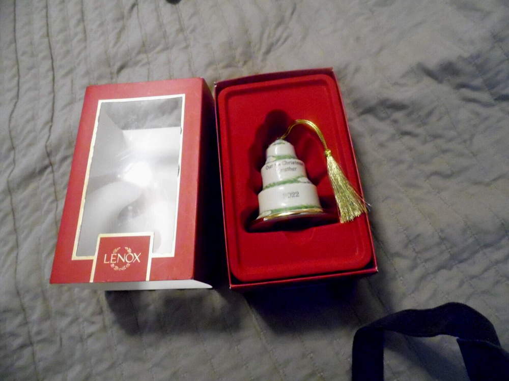 Lenox 2022 Our First Christmas Together Porcelain Keepsake Cake Ornament