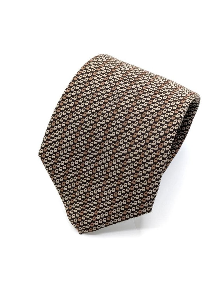 GUCCI Necktie Tie Black Made in Italy Men's All over small pattern 100% Silk