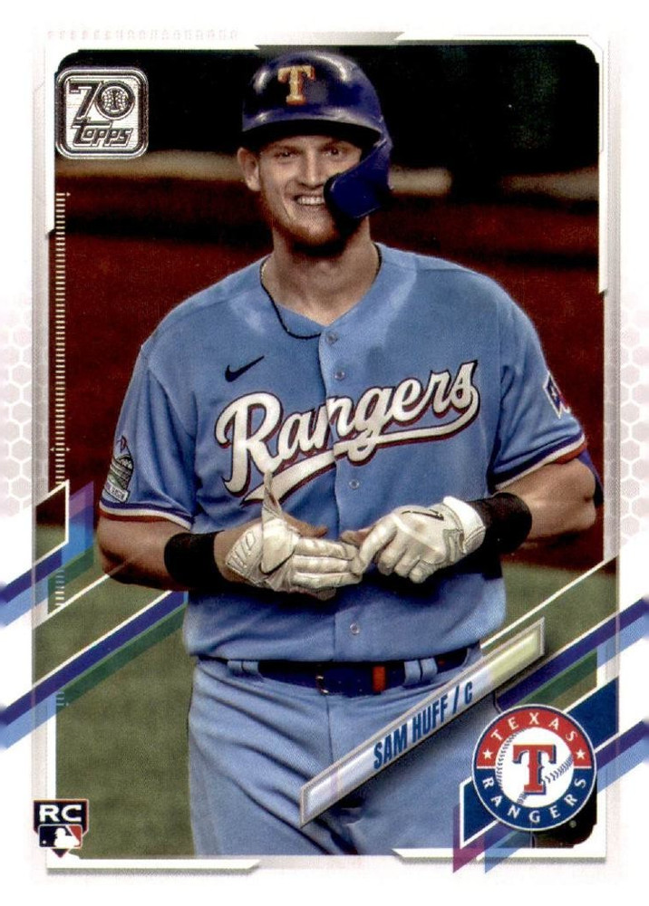 2021 Topps - Sam Huff #654 Smiling in Light Blue Jersey (RC)