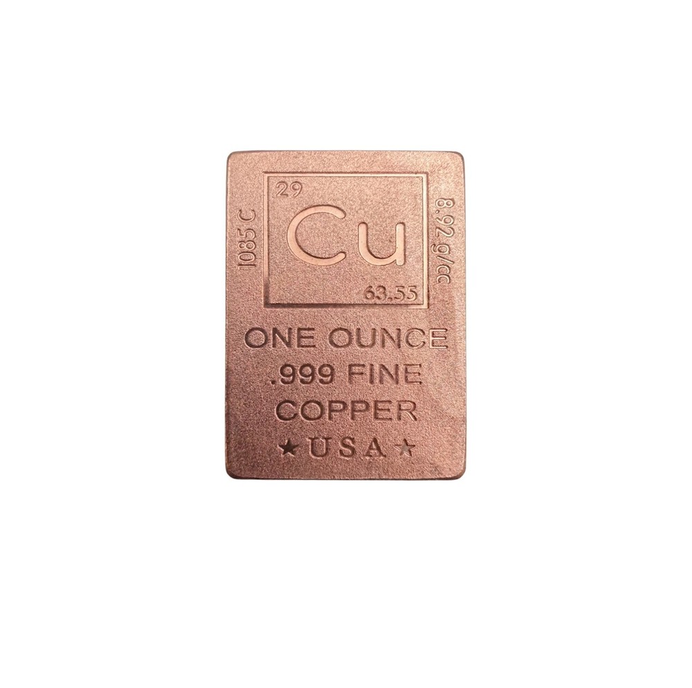 1 Troy Ounce oz  .999 Copper Element Bar