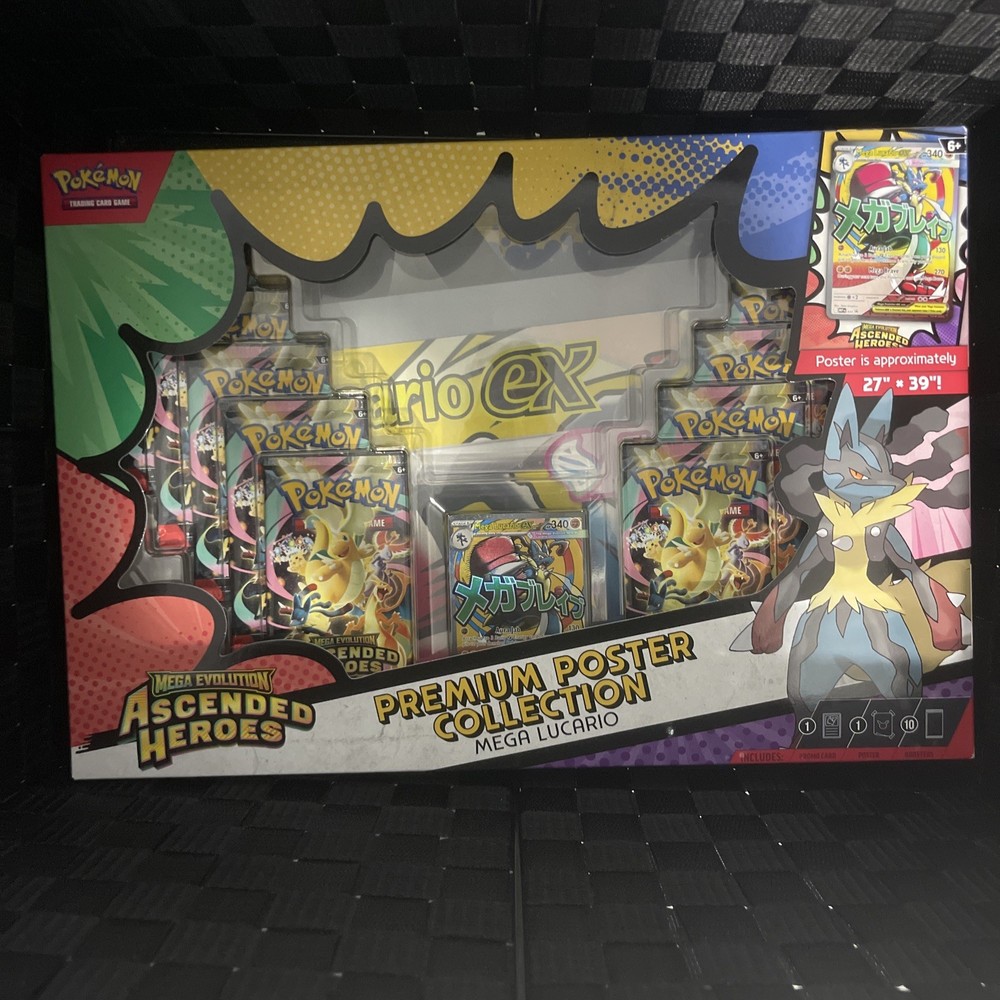 Pokemon Ascended Heroes Mega Lucario Premium Poster Collection Box Sealed New