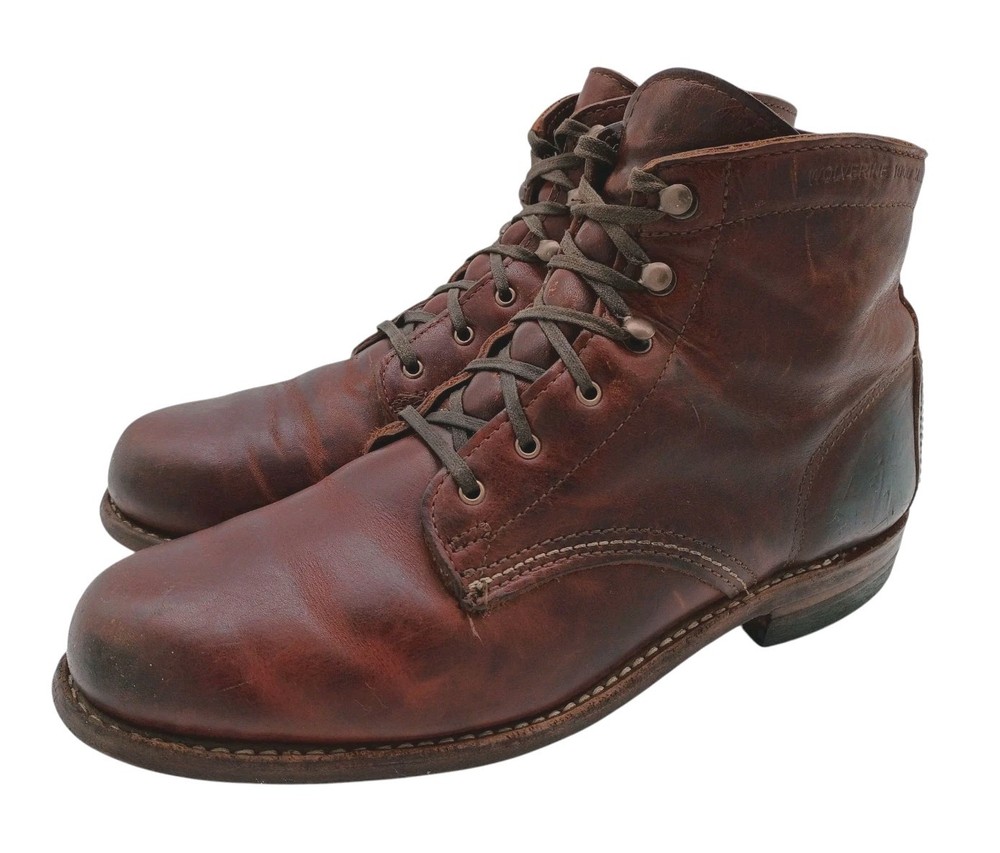 Wolverine 1000 Mile Cap Toe Boot for Men in Classic Brown Leather Size 9.5 B USA