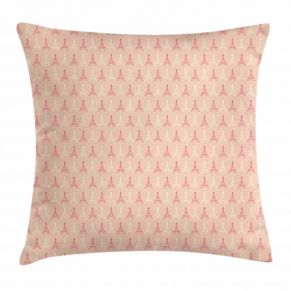 Paris Eiffel Tower Square Pillow Case 20 Inch Cushion Cover