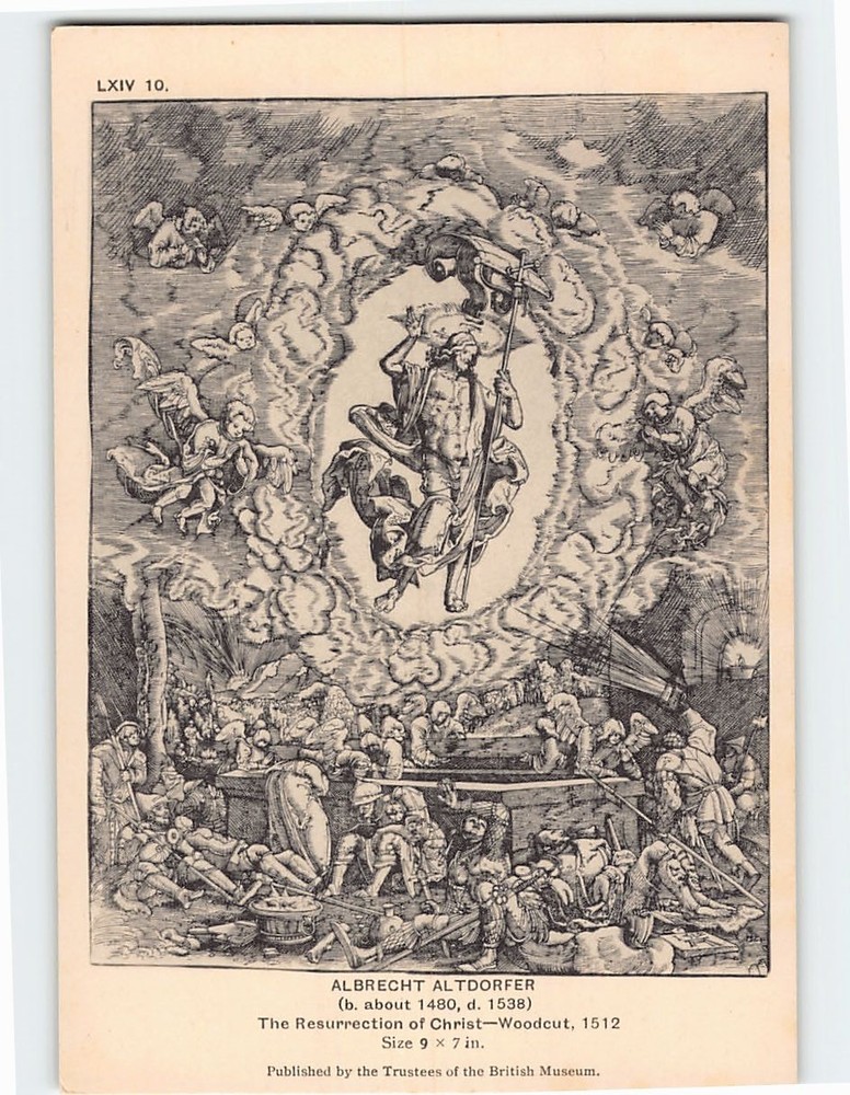 Postcard The Resurrection of Christ Painting by Albrecht Altdorfer