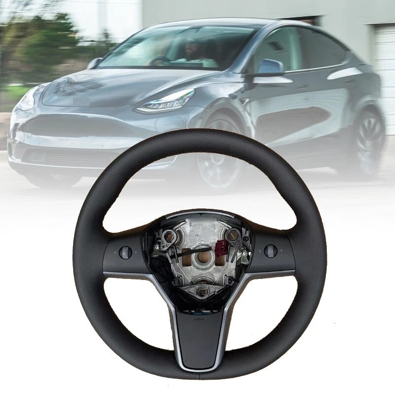 1490214-00-B Driver Heated Leather Steering Wheel Fit for Tesla Model 3 Y