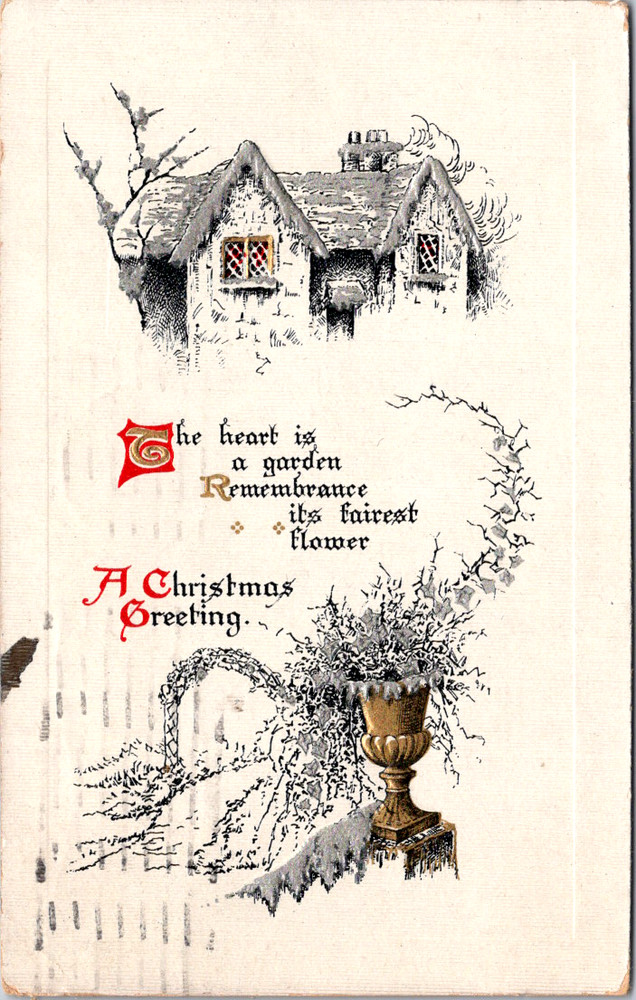 Vintage Postcard New Orleans Louisiana Christmas Cottage Scene 1913