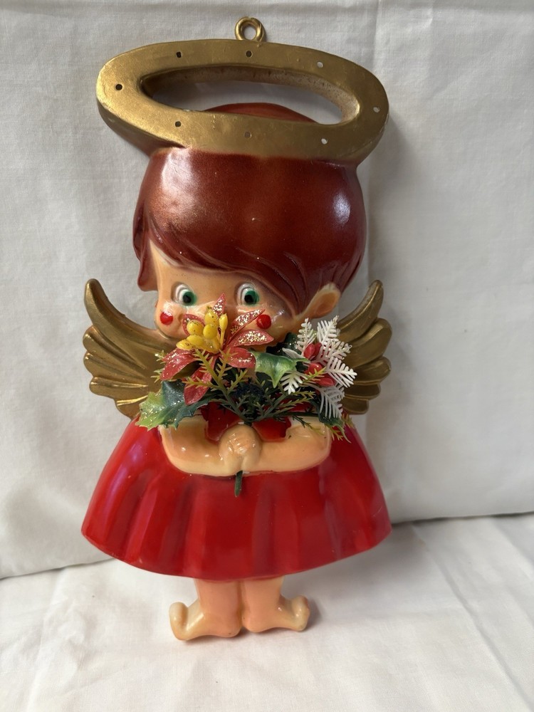 Kitschy Christmas Angel Wall Door Decor Vintage 1970s