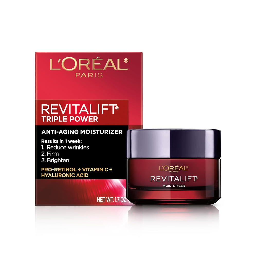 L'Oreal Paris Revitalift Triple Power Anti-Aging Face Moisturizer Cream ,1.7 Oz
