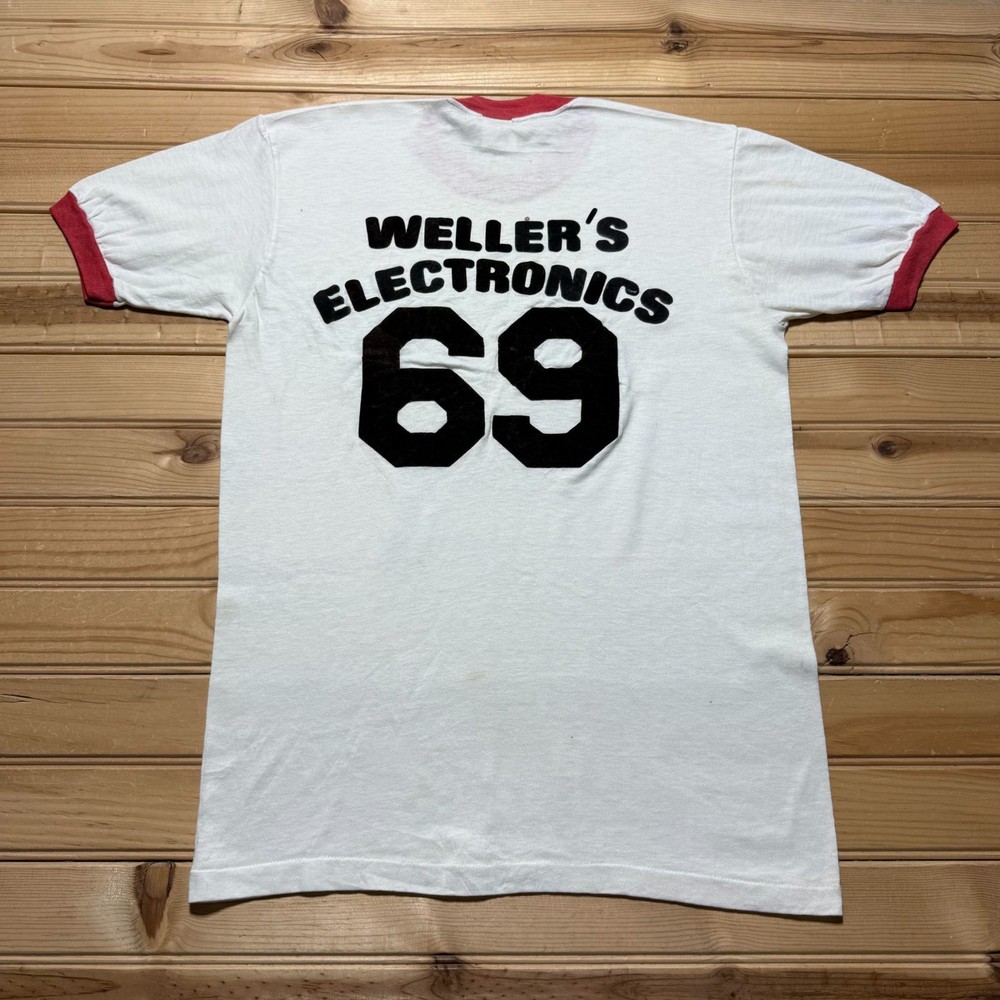 Vintage 70s Merced Girls Softball League Weller's 69 Ringer T-Shirt - Medium