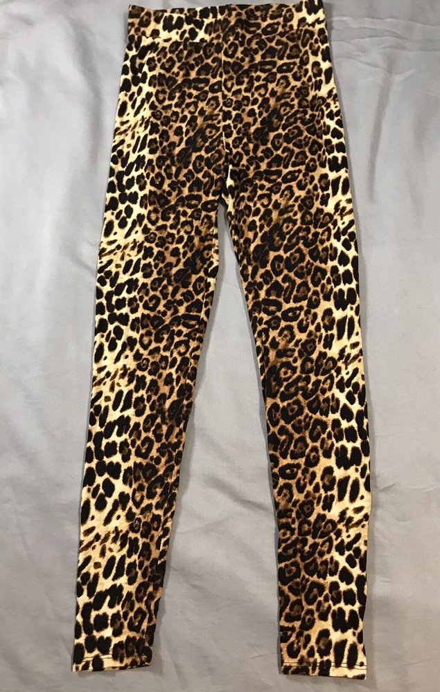 Forever 21 Womens Small Taupe Black Animal Print Leggings
