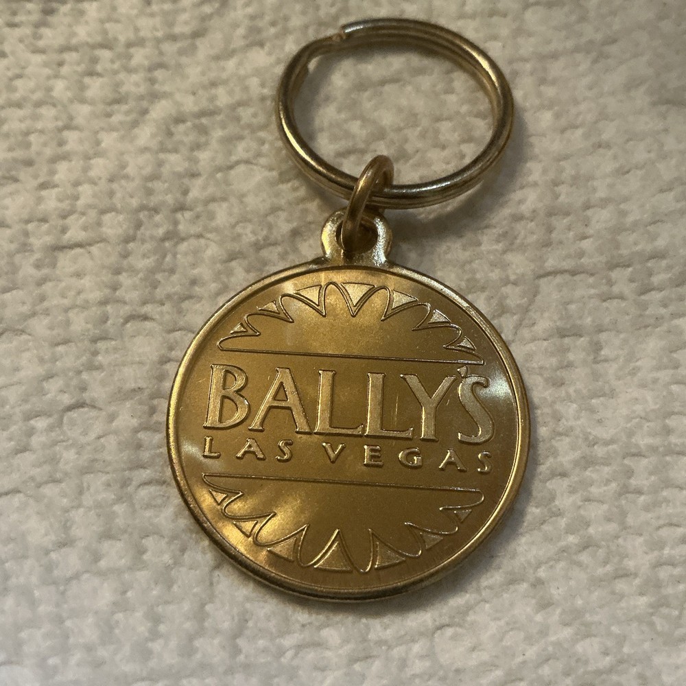 Bally's Las Vegas Gold-Tone Engraved Metal Keychain w/ Detachable Keyring