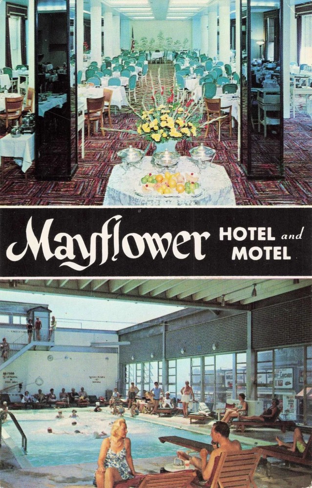 Mayflower Hotel & Motel - Swimming Pool - Atlantic City New Jersey NJ - Postcard