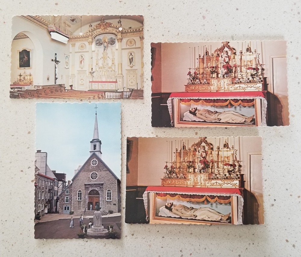 4 Vintage Postcards  NOTRE-DAME DES VICTOIRIES QUEBEC CANADA