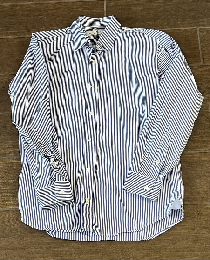 Peter Manning Men's New York Shirt Size 4 Button Down Long Sleeve Blue Preppy