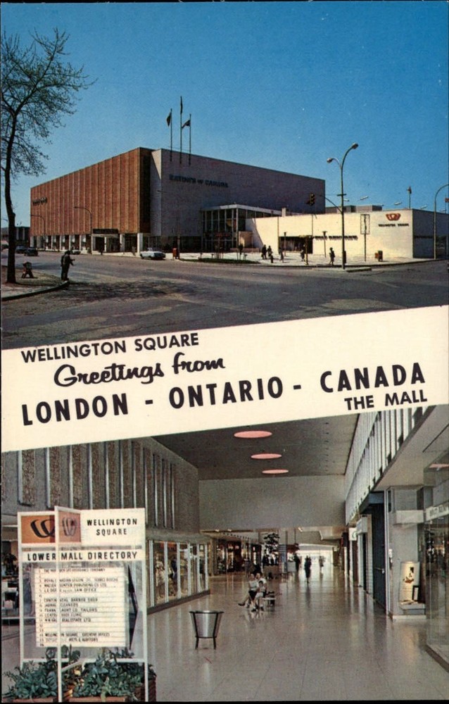 Canada Ontario London Greetings from Wellington Square ~ postcard sku691