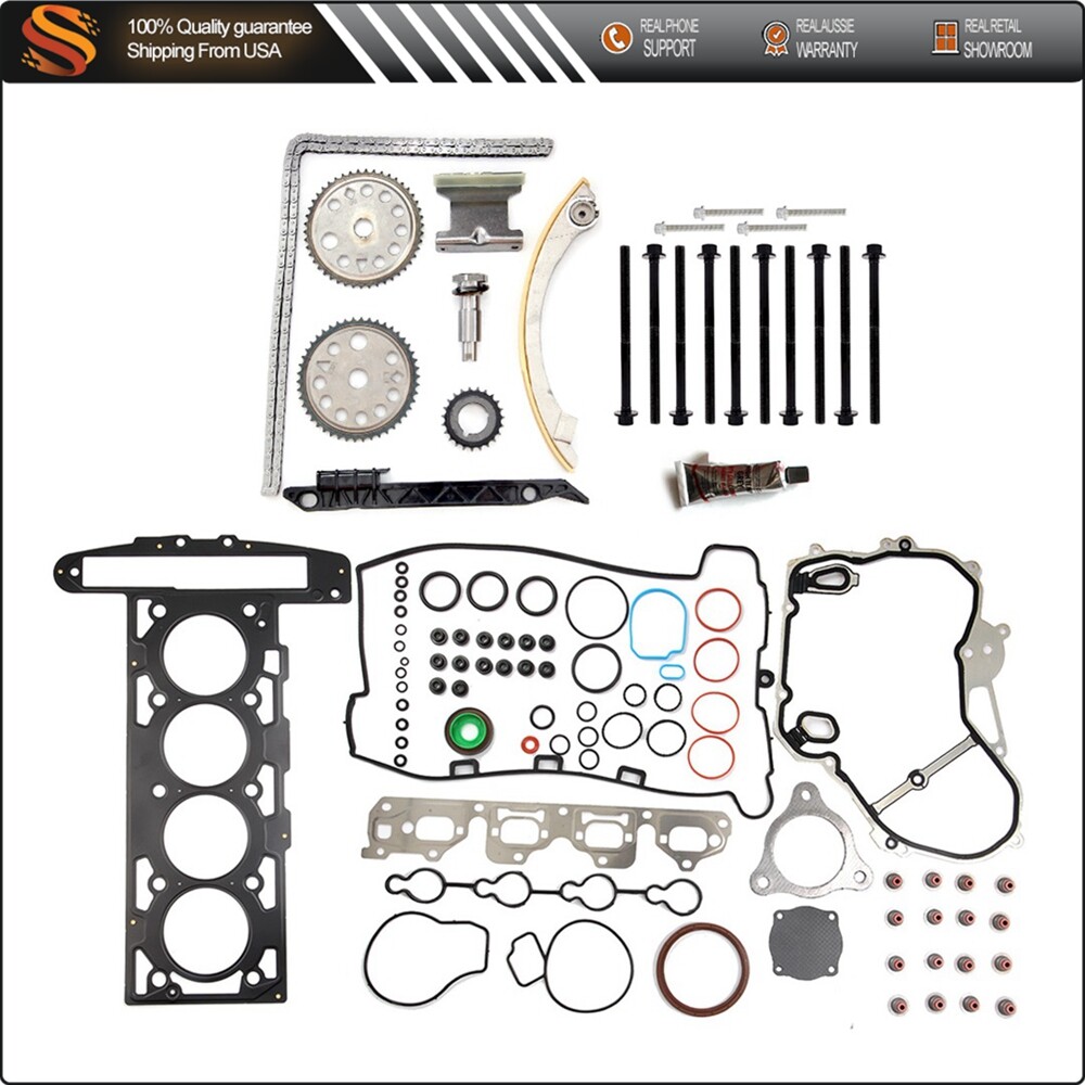 2008 Chevy Malibu 2.2L Full Gasket Set with Timing Chain Kit & Head Bolts