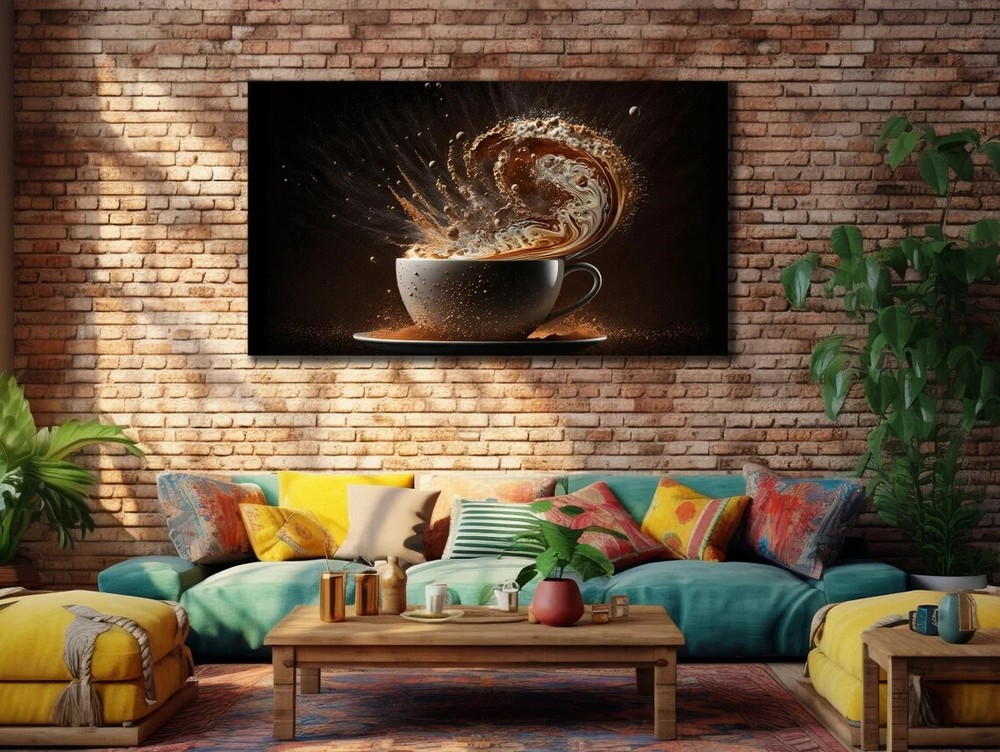 Coffee With Cup Art Stunning Abstract Wall Art Canvas Unframed Print Art-image