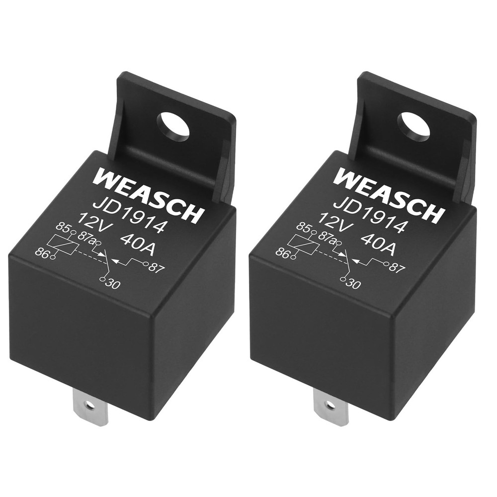 2 Pack JD1914 Car Relay, 12V 40A, 5 Pin SPDT, Automotive Switches and Starters,