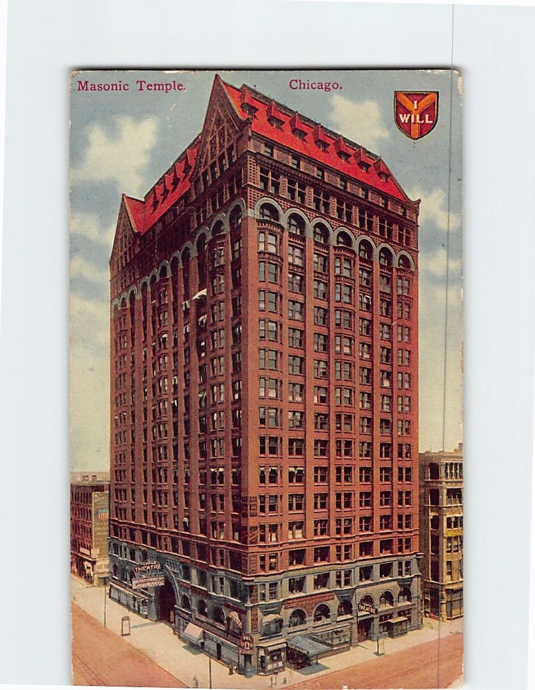 Postcard Masonic Temple Chicago Illinois USA