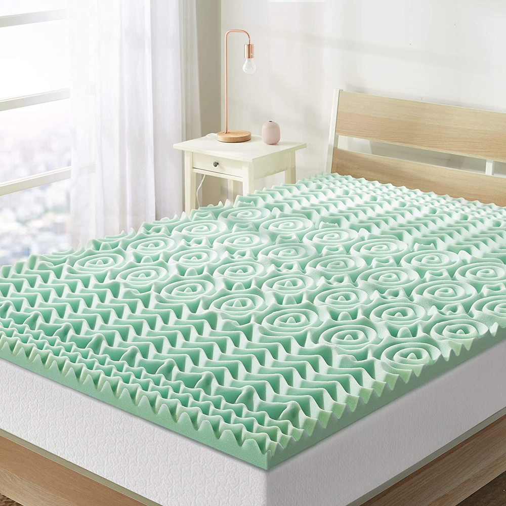 Queen Mattress Topper - 1.5 Inch 5-Zone Memory Foam Bed Topper Aloe Infused Cool