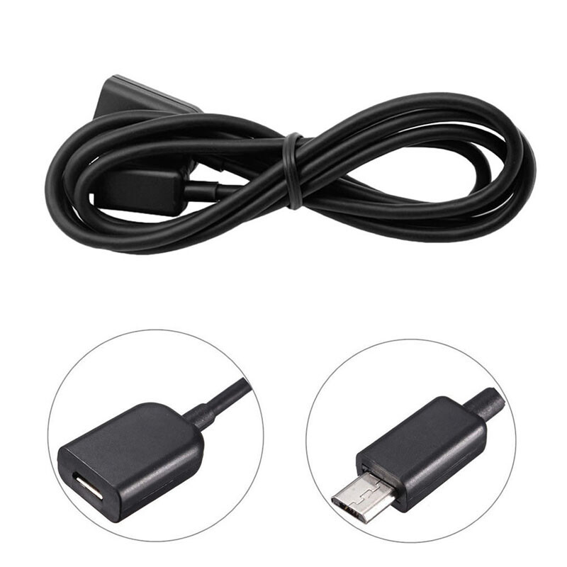 Micro USB Female to Micro Male Black Converter Charging Cable Connector Plug