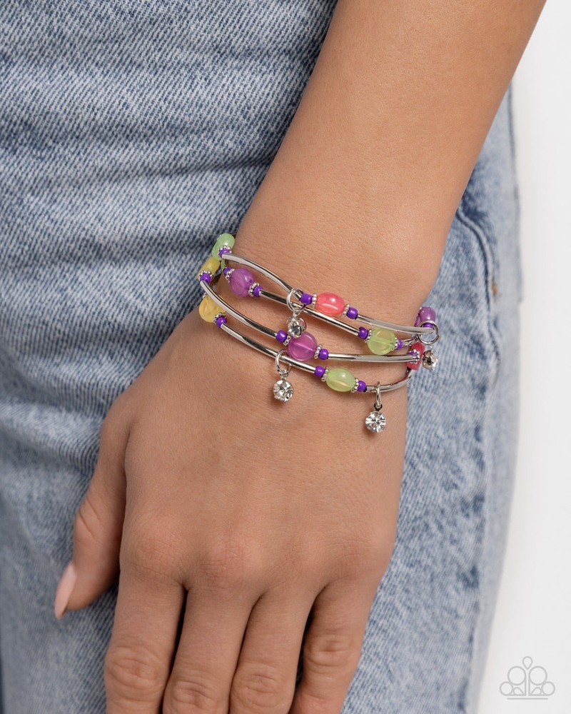 New Paparazzi Jewelry-Scattered Sheen Bracelet-Purple