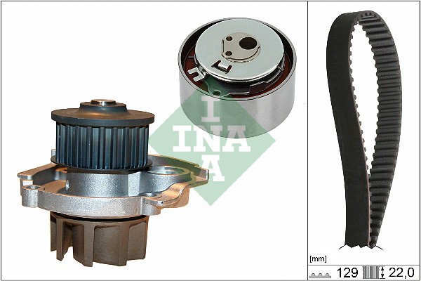 530 0462 30 INA Water Pump + Timing Belt Kit for Alfa Romeo, Chrysler, Fiat, Ford