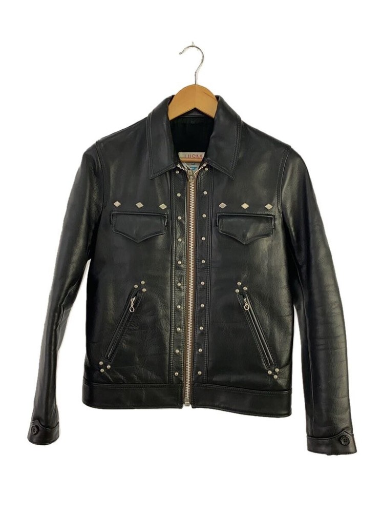 Undercover Uism Single Rider Black Leather Jacket with Studs G4211