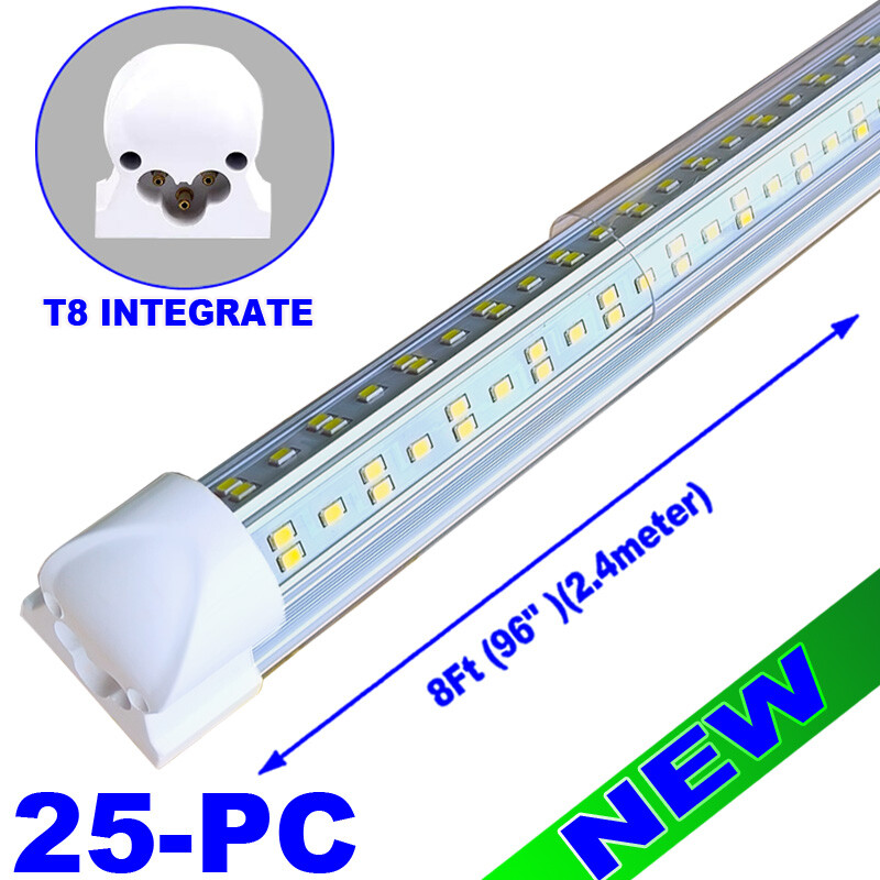 25/PACK 144W 8 Foot LED Shop Light 8Ft LED Tube Light Integrated Fixture Lamp