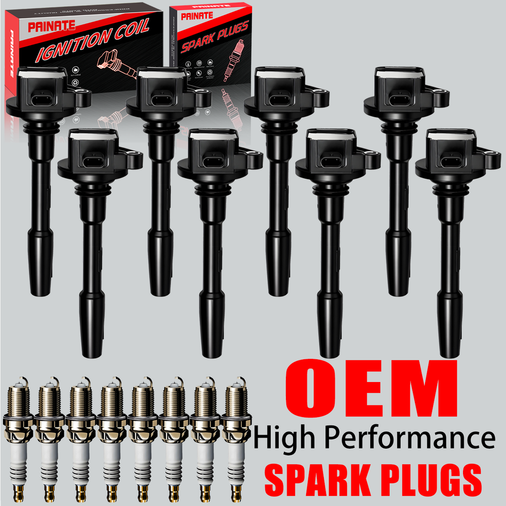 8X Brand OEM Ignition Coil & Iridium Spark Plugs For Ford F-150 5.0L UF835 UF869