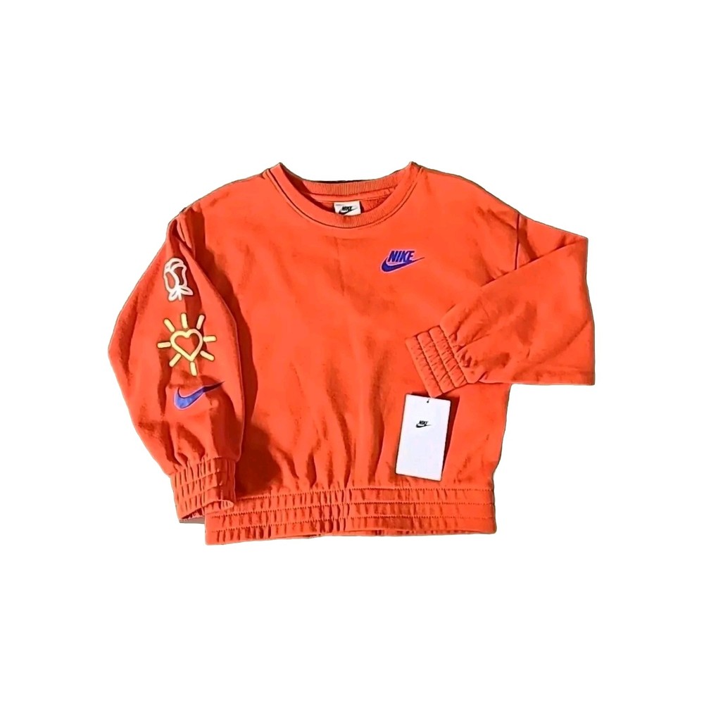 Nike Swoosh Picante Red Sweater GIRLS 6X. SWOOSH just D It Large 6-7 Years Old