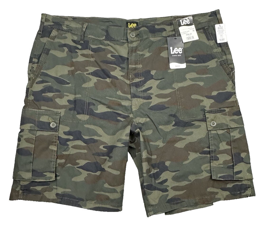 Lee Shorts Mens 46 Green Moss Camo Relaxed Cargo Ripstop 10