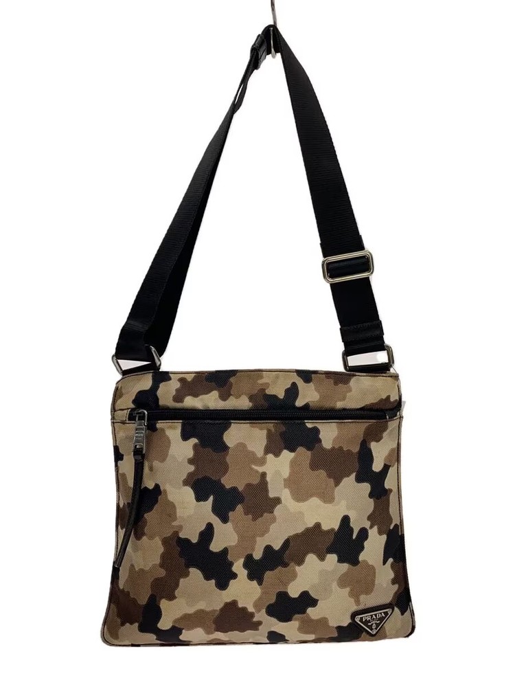 Prada Camouflage Triangle Logo Crossbody Shoulder Bag PVC CML Made in Japan
