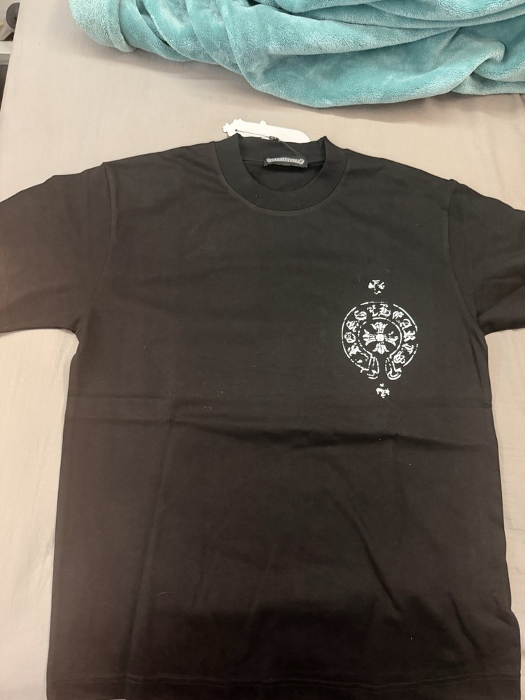 Chrome Hearts Black Graphic Logo Cotton Men's T-Shirt Crew Neck Size M